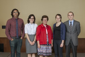 Chancellor Blank with 2016 Goldwater Scholars Thejas Wesley, Hannah Mast, Bailey Flanigan, Idris Boukahil.