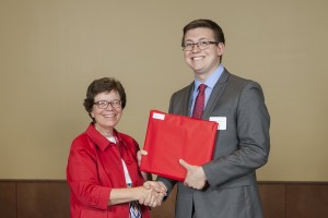 Chancellor Blank with 2016 NIH Ox-Cam Scholar Ryan Prestil.